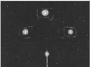 Luzes observadas à noite, em Winnipeg, Canadá, em 22 de outubro de 1967. 